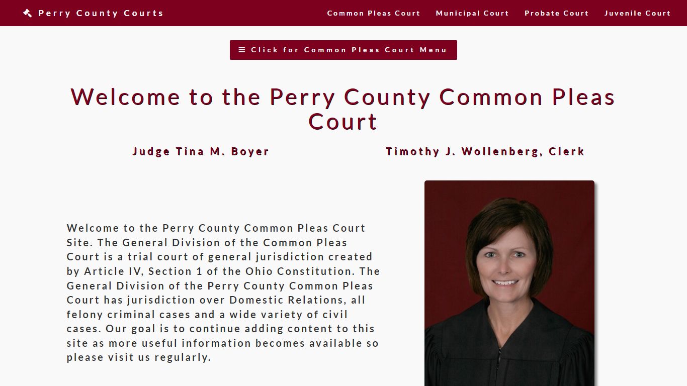Welcome to the Perry County Common Pleas Court